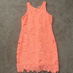 Bright Coral Floral Dress